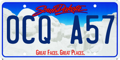 SD license plate 0CQA57