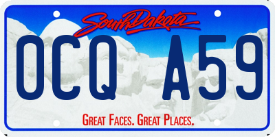 SD license plate 0CQA59