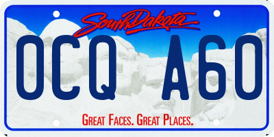 SD license plate 0CQA60