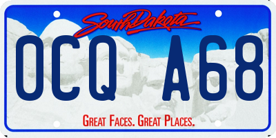 SD license plate 0CQA68
