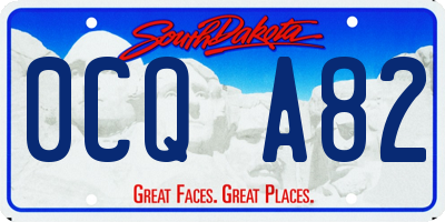 SD license plate 0CQA82