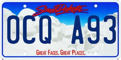 SD license plate 0CQA93