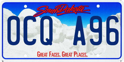 SD license plate 0CQA96