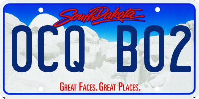 SD license plate 0CQB02