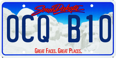 SD license plate 0CQB10