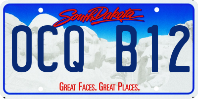 SD license plate 0CQB12