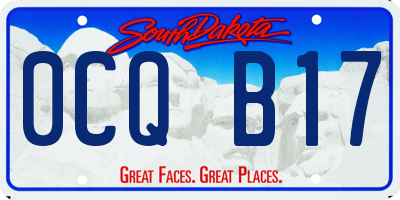 SD license plate 0CQB17