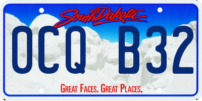 SD license plate 0CQB32