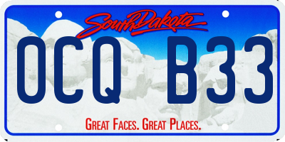 SD license plate 0CQB33