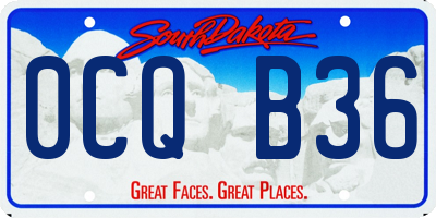 SD license plate 0CQB36
