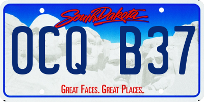 SD license plate 0CQB37