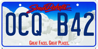 SD license plate 0CQB42