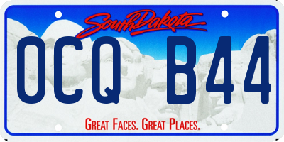 SD license plate 0CQB44