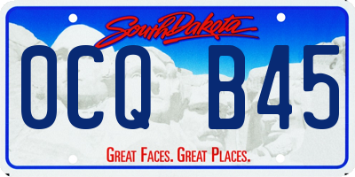 SD license plate 0CQB45