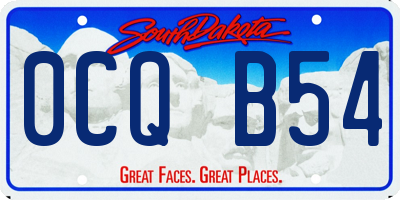 SD license plate 0CQB54