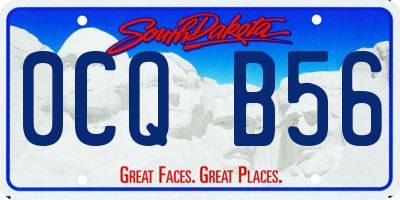 SD license plate 0CQB56