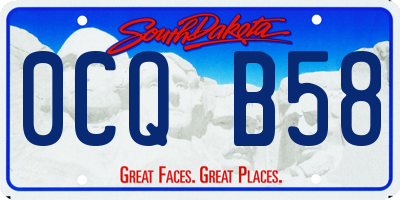 SD license plate 0CQB58