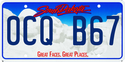 SD license plate 0CQB67