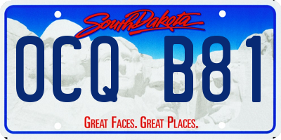 SD license plate 0CQB81