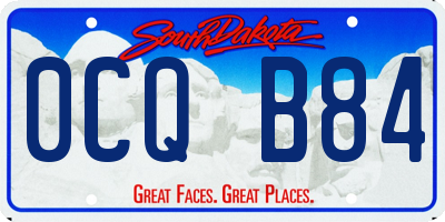 SD license plate 0CQB84