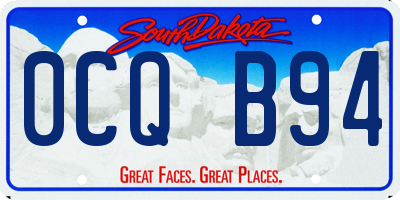 SD license plate 0CQB94