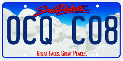 SD license plate 0CQC08