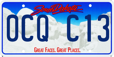 SD license plate 0CQC13