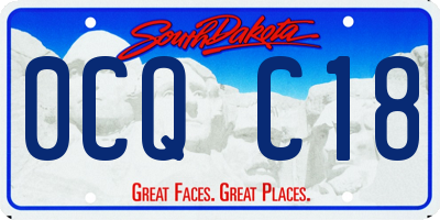 SD license plate 0CQC18