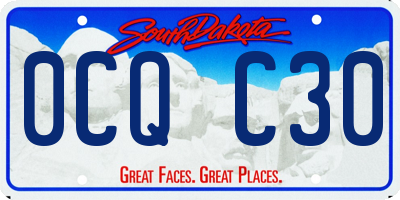 SD license plate 0CQC30