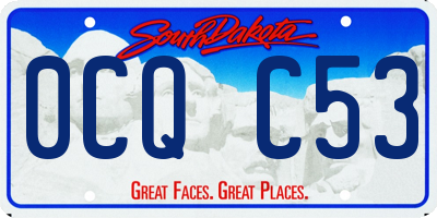 SD license plate 0CQC53