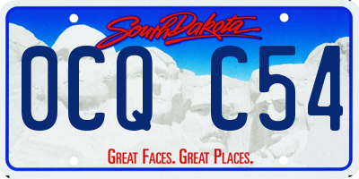 SD license plate 0CQC54