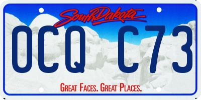 SD license plate 0CQC73