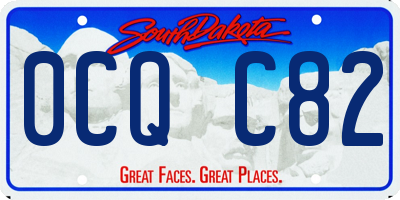 SD license plate 0CQC82