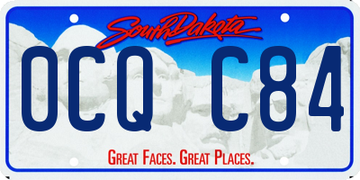 SD license plate 0CQC84