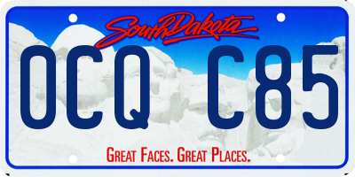 SD license plate 0CQC85