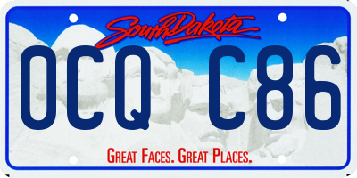 SD license plate 0CQC86