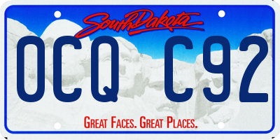 SD license plate 0CQC92