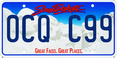 SD license plate 0CQC99