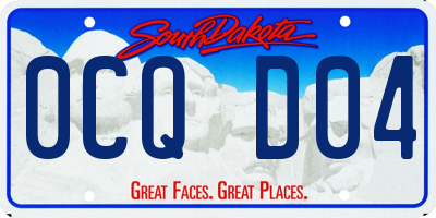 SD license plate 0CQD04