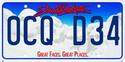 SD license plate 0CQD34