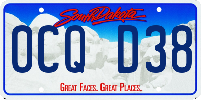 SD license plate 0CQD38