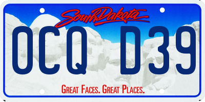 SD license plate 0CQD39