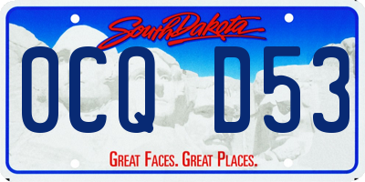 SD license plate 0CQD53