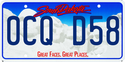 SD license plate 0CQD58