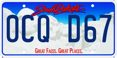 SD license plate 0CQD67