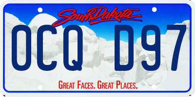 SD license plate 0CQD97