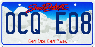 SD license plate 0CQE08