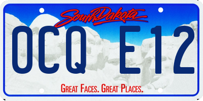 SD license plate 0CQE12