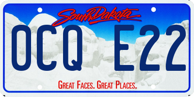 SD license plate 0CQE22
