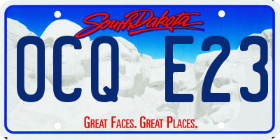 SD license plate 0CQE23